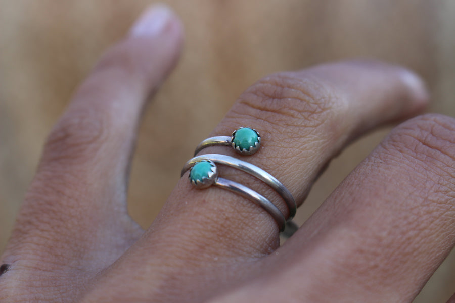 Double Turquoise Wrap Ring