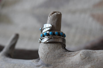 Turquoise Feather Wrap-around Ring
