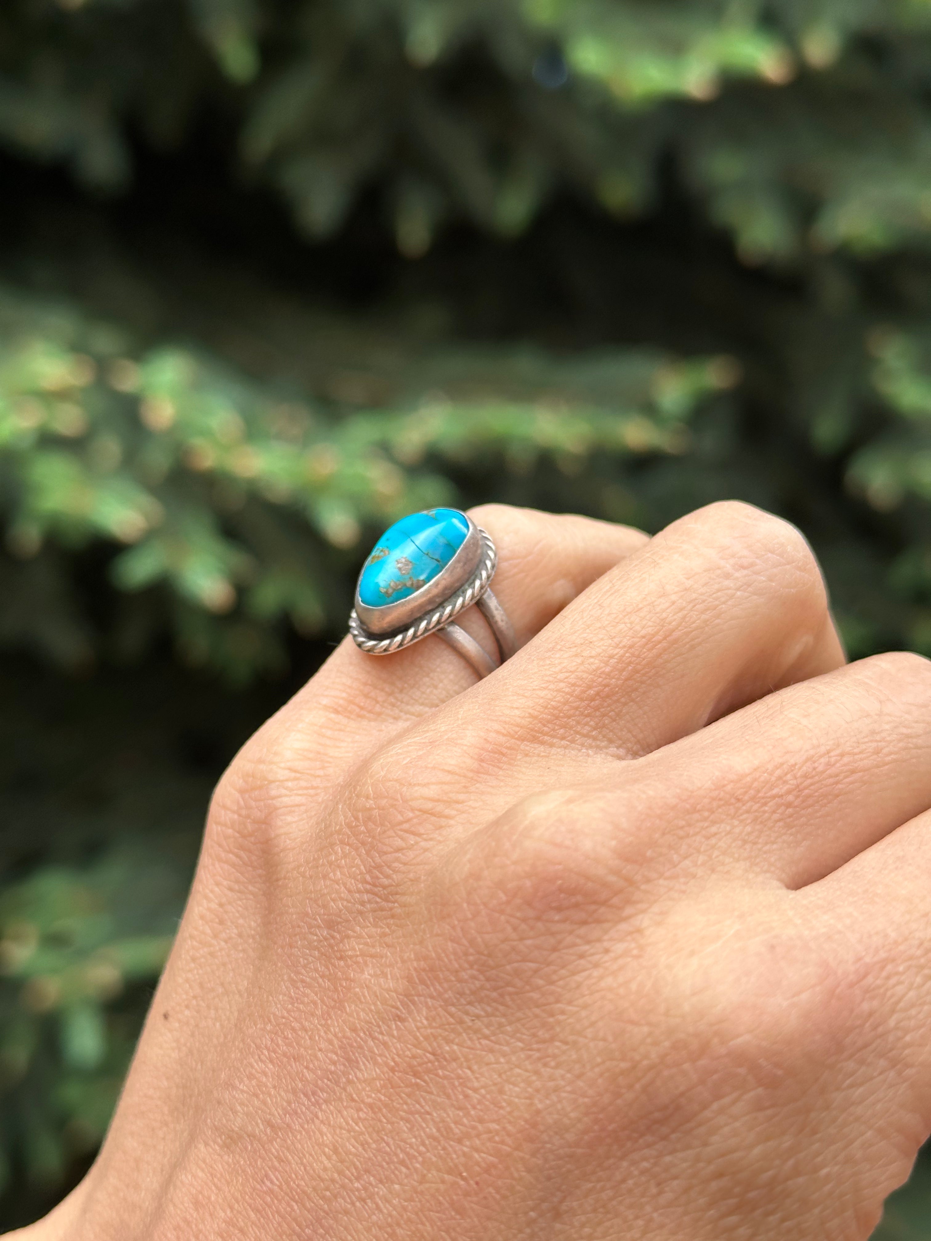 ❗️CLEARANCE❗️sterling silver vintage outlet bobby shack turquoise hummingbird ring 6