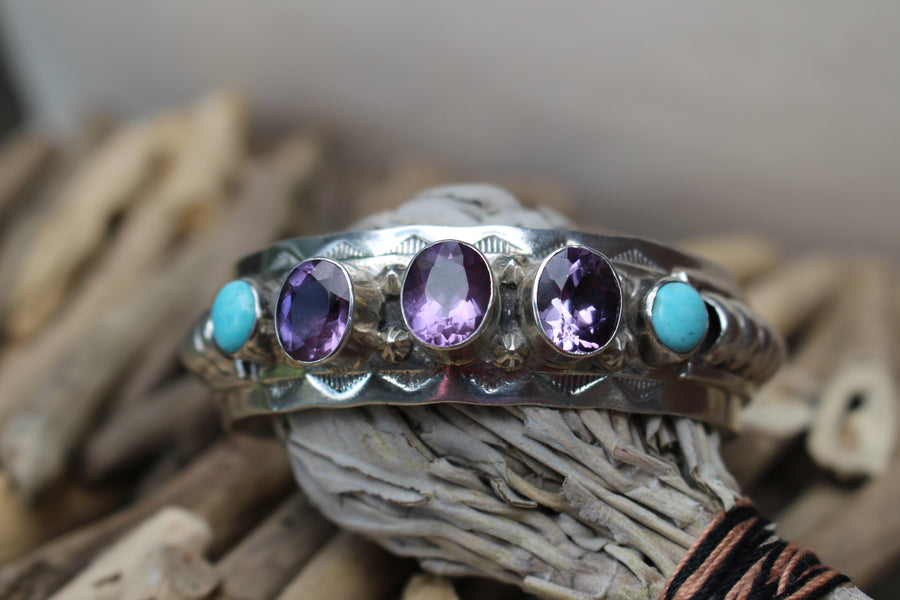 Purple and Turquoise Bracelet