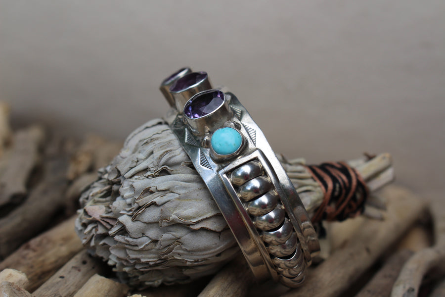 Purple and Turquoise Bracelet