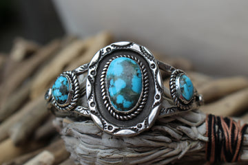 Tri Turquoise Stone Bracelet