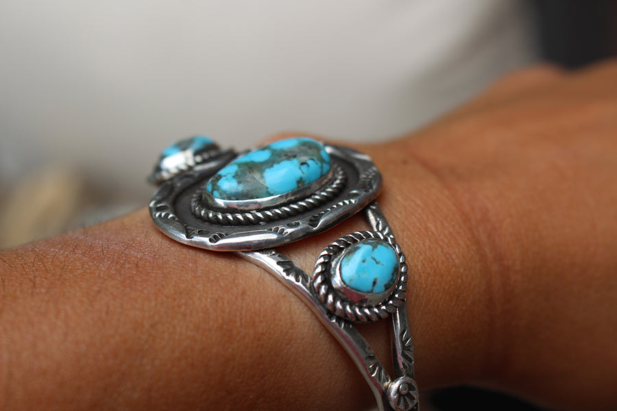 Tri Turquoise Stone Bracelet