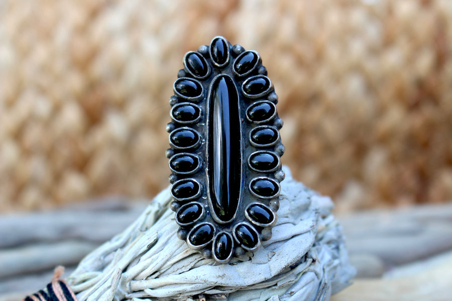Black Onyx Echo Ring