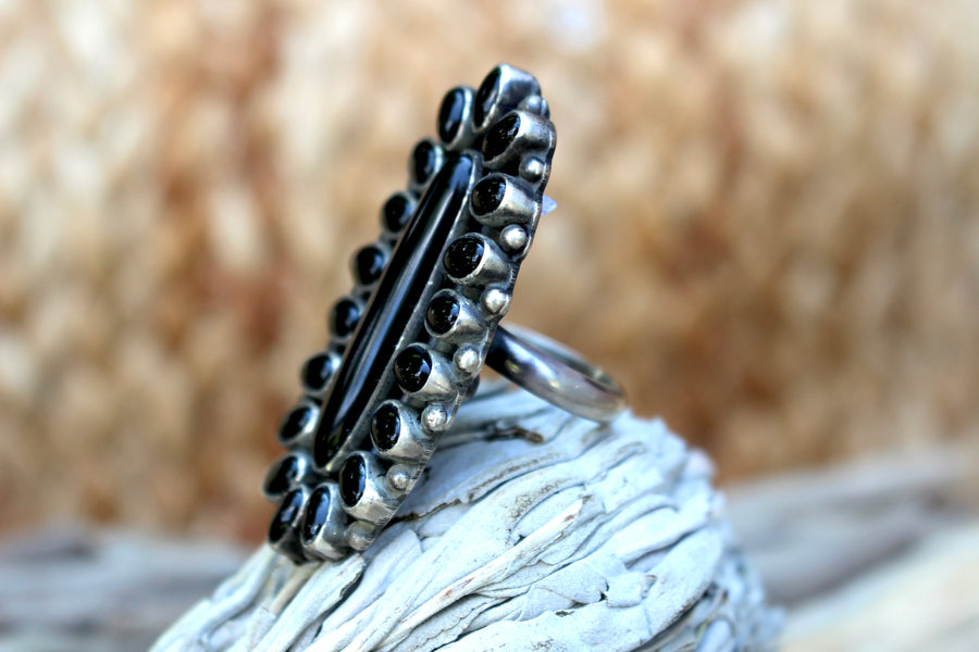 Black Onyx Echo Ring
