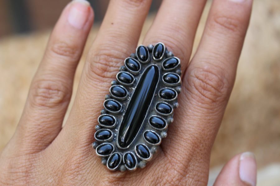 Black Onyx Echo Ring
