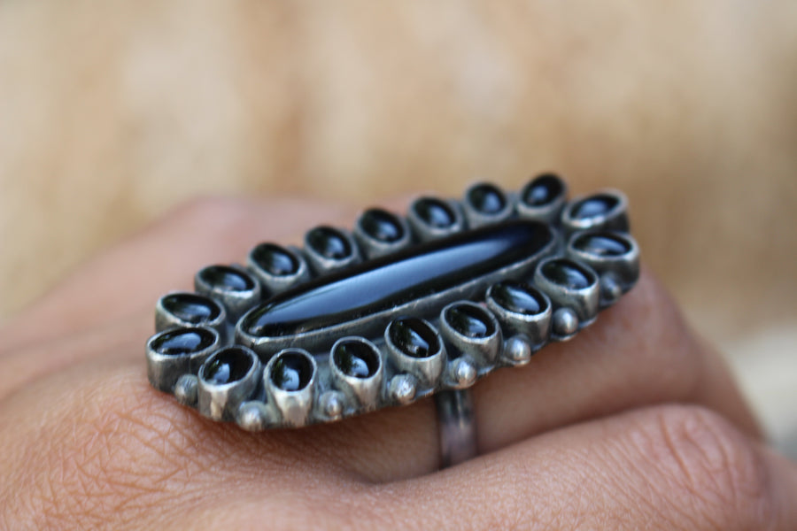 Black Onyx Echo Ring
