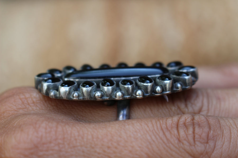 Black Onyx Echo Ring