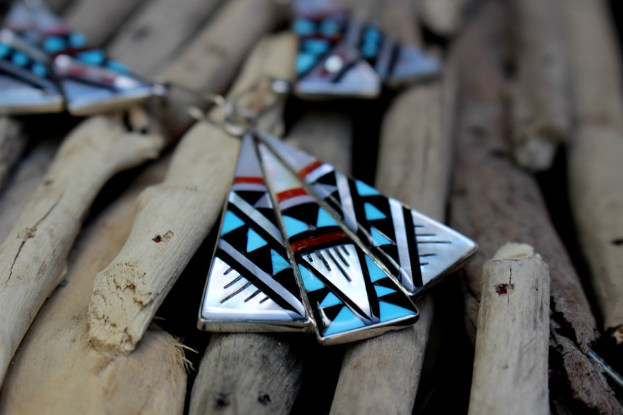 Inlay Necklace and Earring Set