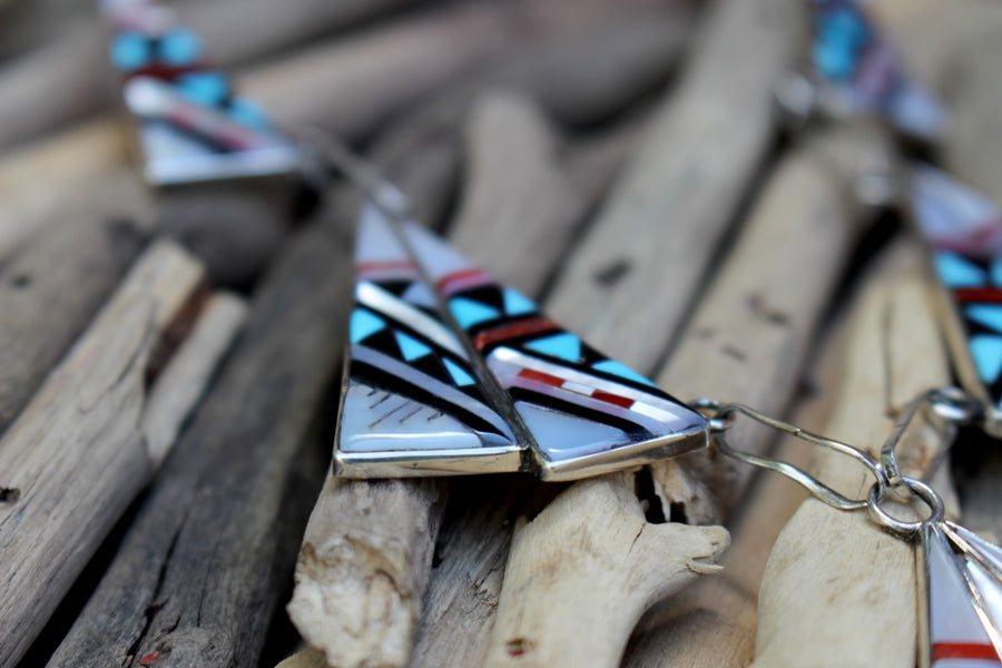 Inlay Necklace and Earring Set