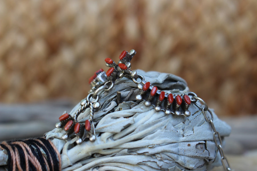 Red Petite Point Necklace Set