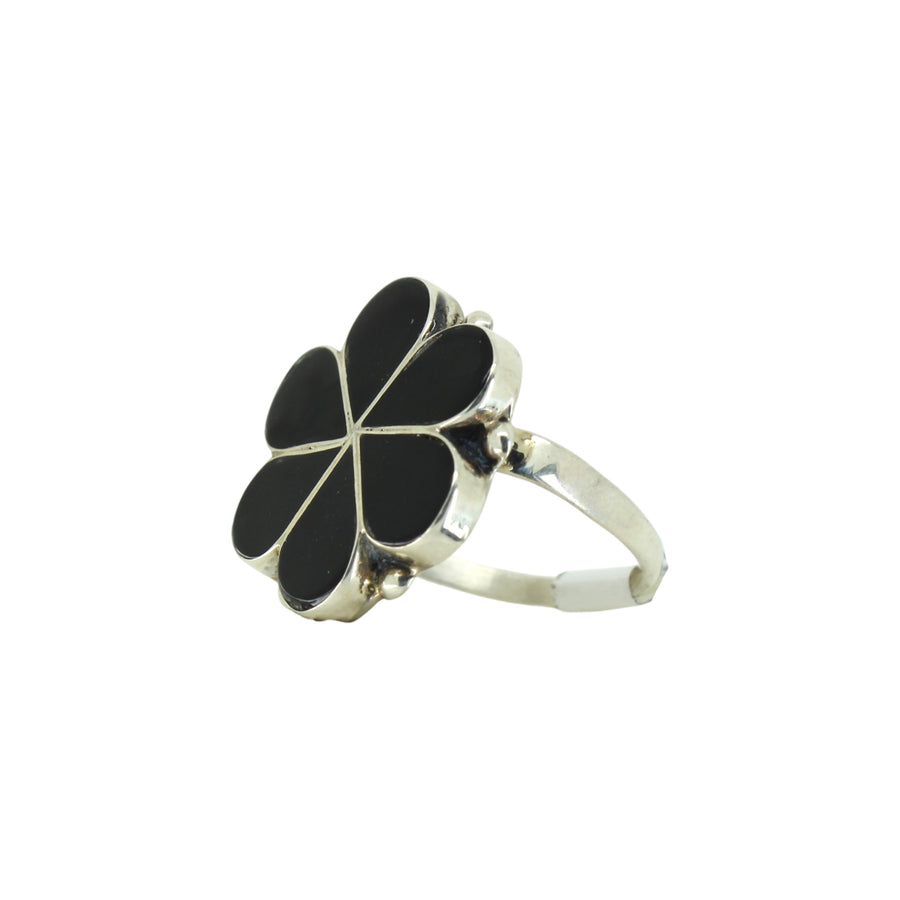 Black Onyx Blossom Ring