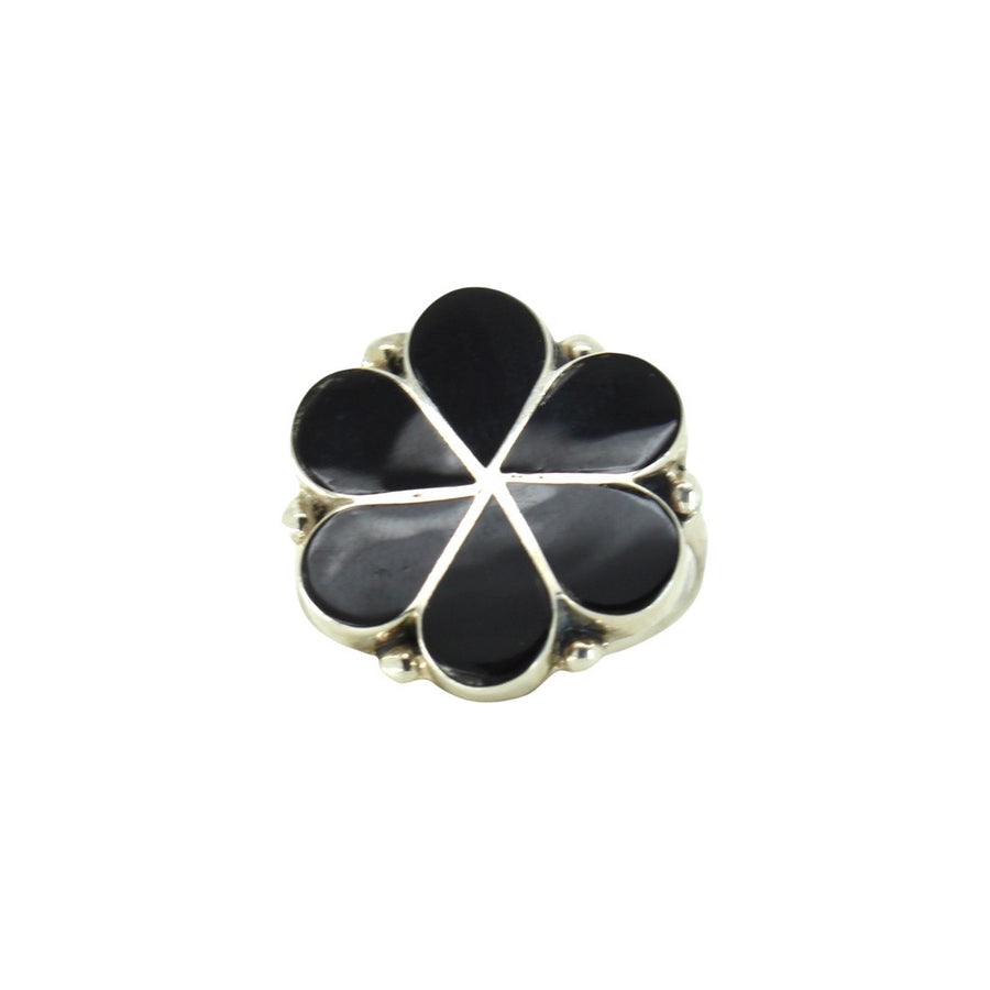 Black Onyx Blossom Ring