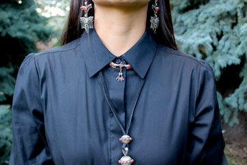 Red Petite Point Necklace Set
