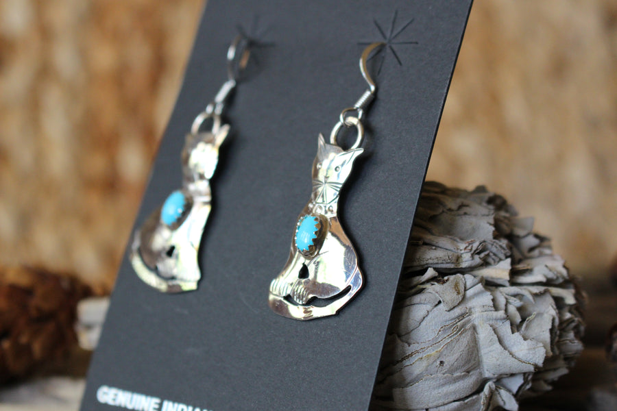 Turquoise Cat Earrings