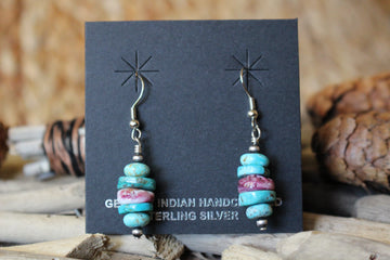 Turquoise and Purple Earrings