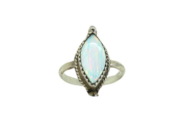 White Opal Sage Ring