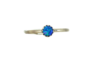 Dainty Blue Opal Dottie Ring