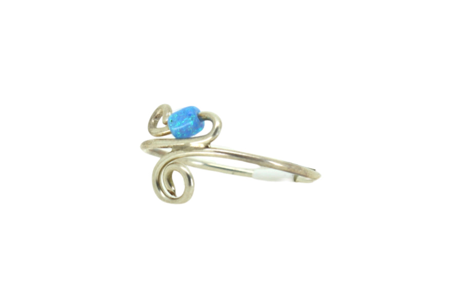 Blue Opal Swirl Ring