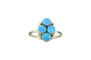 Sku Blue Opal Cluster Ring