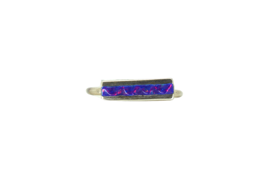 Blue Opal Bar Ring