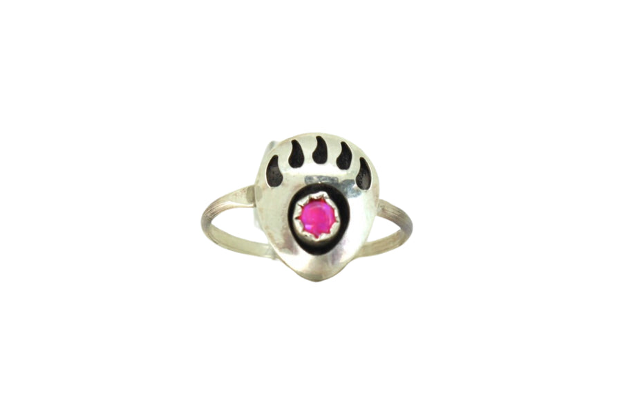 Pink Opal Bear Claw Ring