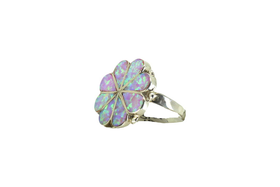 Pink Opal Flower Ring