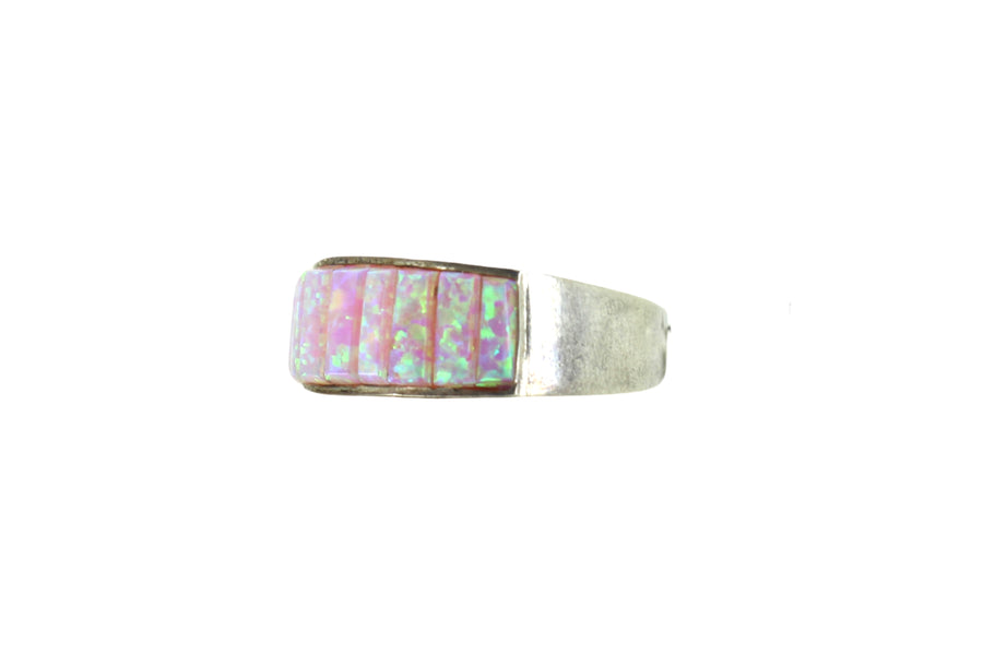 Pink Opal Bar  Ring