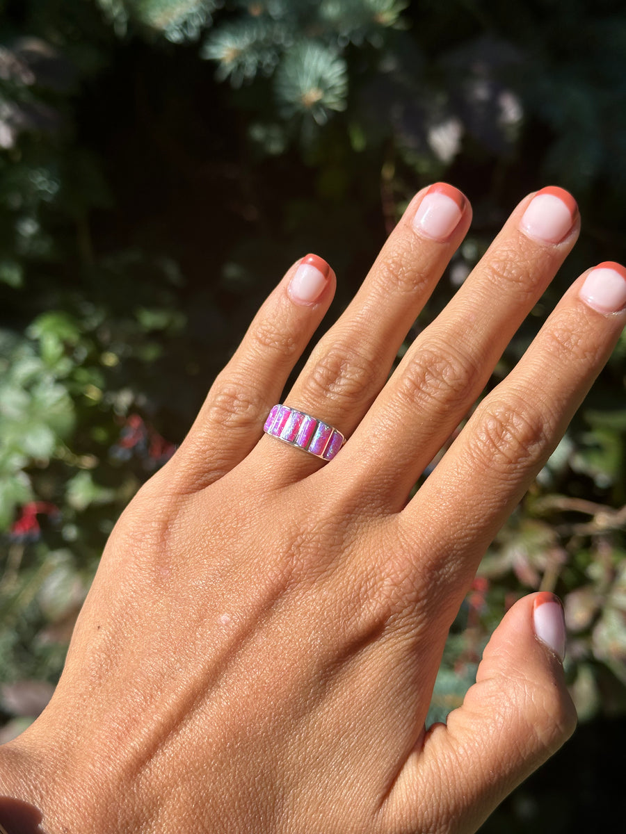 Pink Opal Bar Ring