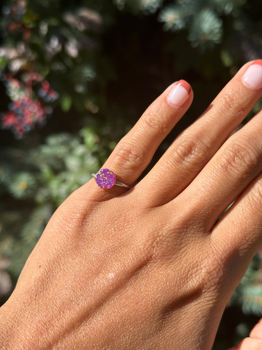 Round Fuchsia Purple Ring