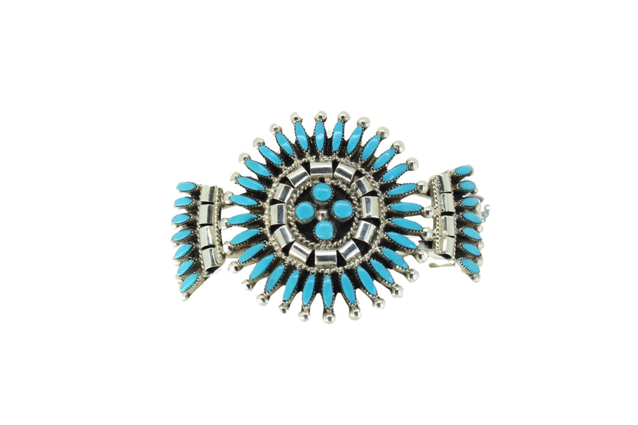 Turquoise Needlepoint Cluster Bracelet