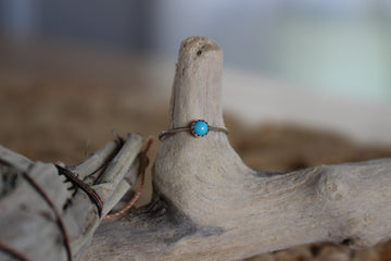 Dainty Turquoise Round Ring