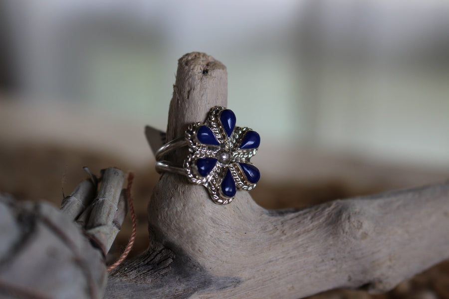 Blue Lapis Blossom Ring