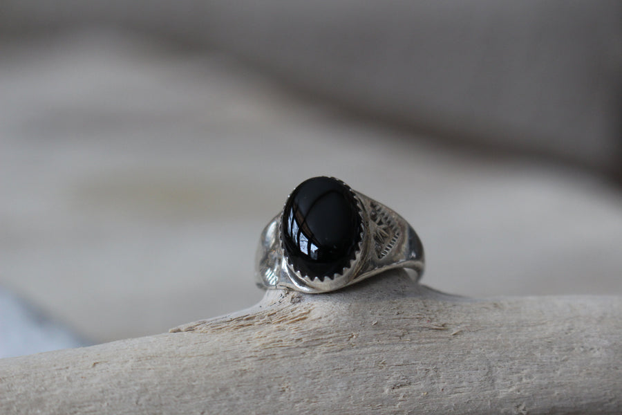 Black Onyx Night Ring