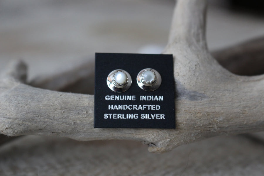 Sterling White Shell Studs
