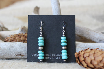 Navajo Pearl Turquoise Dangle Earrings