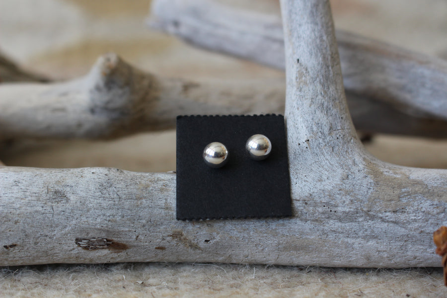 Round Sterling Silver Studs