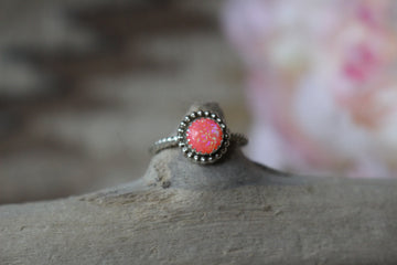 Twisted Neon Pink Opal Ring