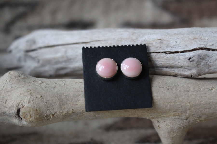 Pink Conch Stud Earrings