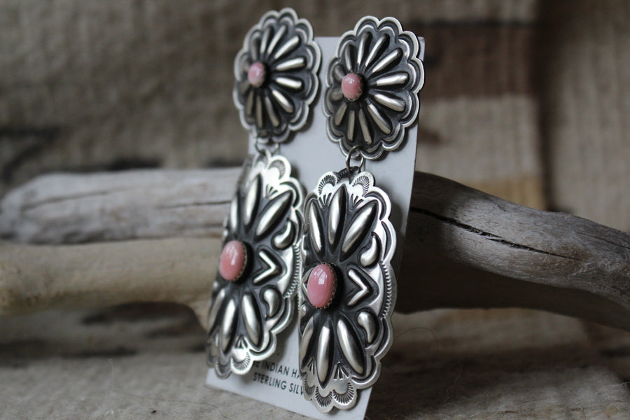 Pink Conch Blossom Earrings