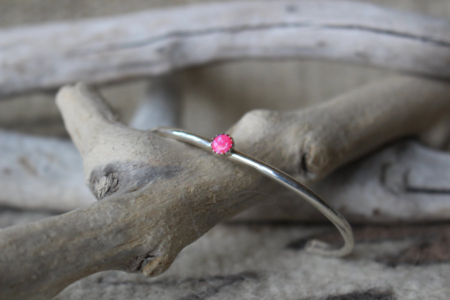 Round Pink Opal Bracelet
