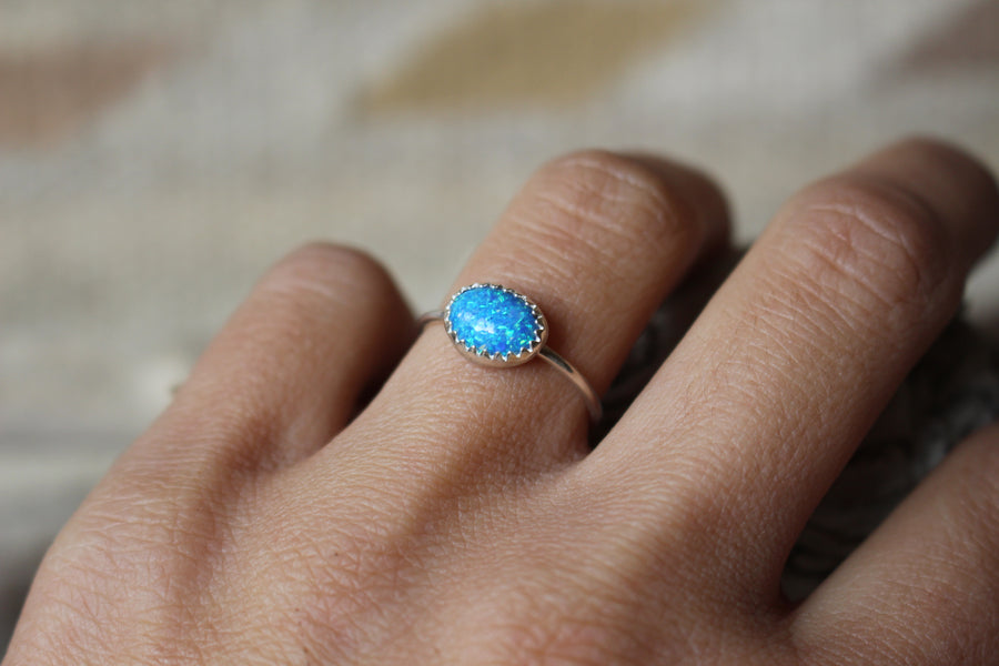 Blue Opal Ridge Ring