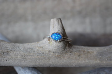 Mini Blue Opal Ridge Ring