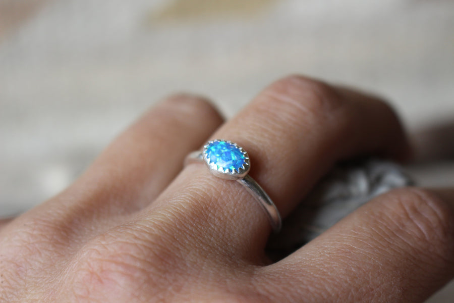 Mini Blue Opal Ridge Ring