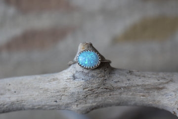 Light Blue Opal Ridge Ring
