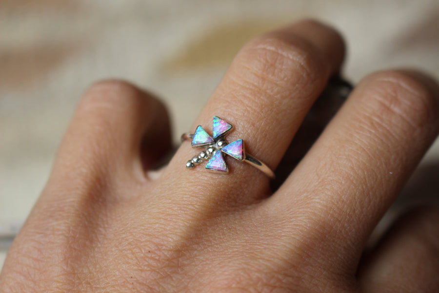 Pink Opal Dragonfly Ring