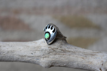 Neon Green Opal Claw Ring
