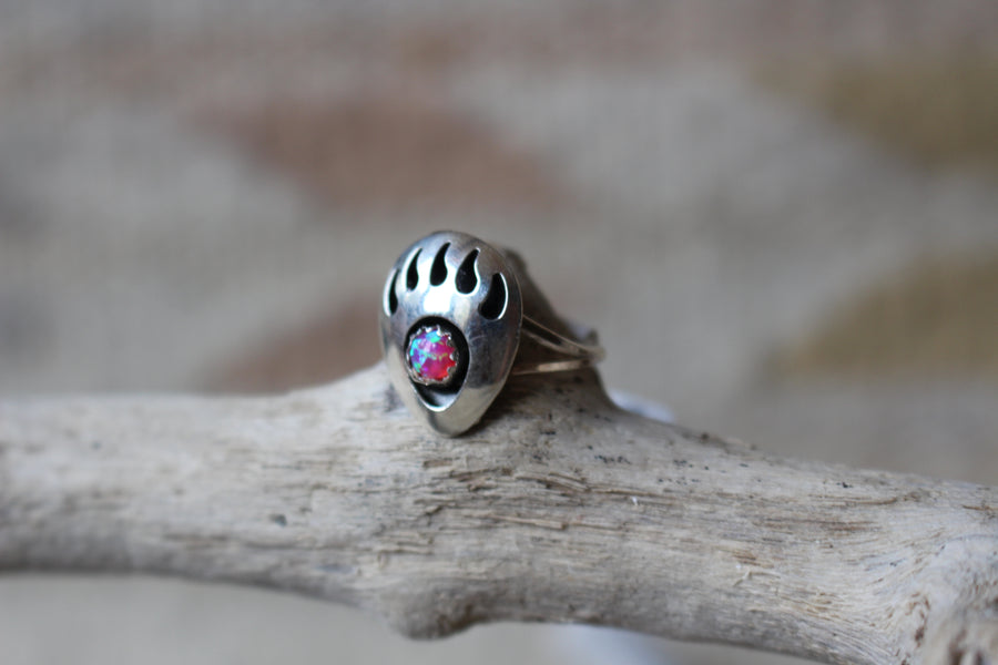 Pink Opal Claw Ring