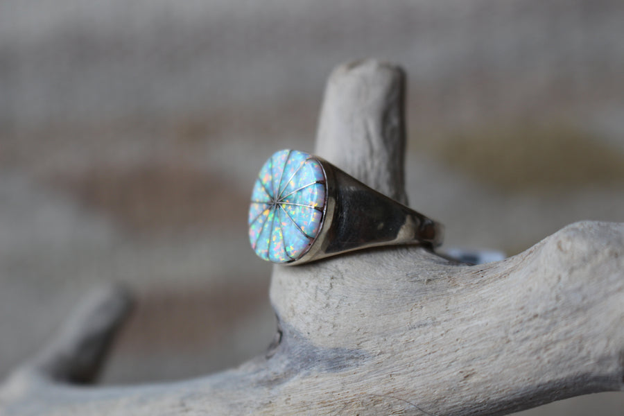 White Opal Rise Ring