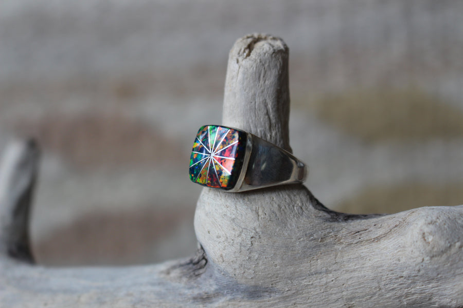 Dark Opal Square Ring